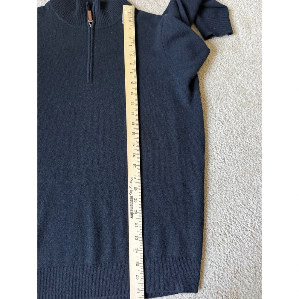 Nordstrom Men's Pullover Sweater Cashmere Quarter Zip Black Large